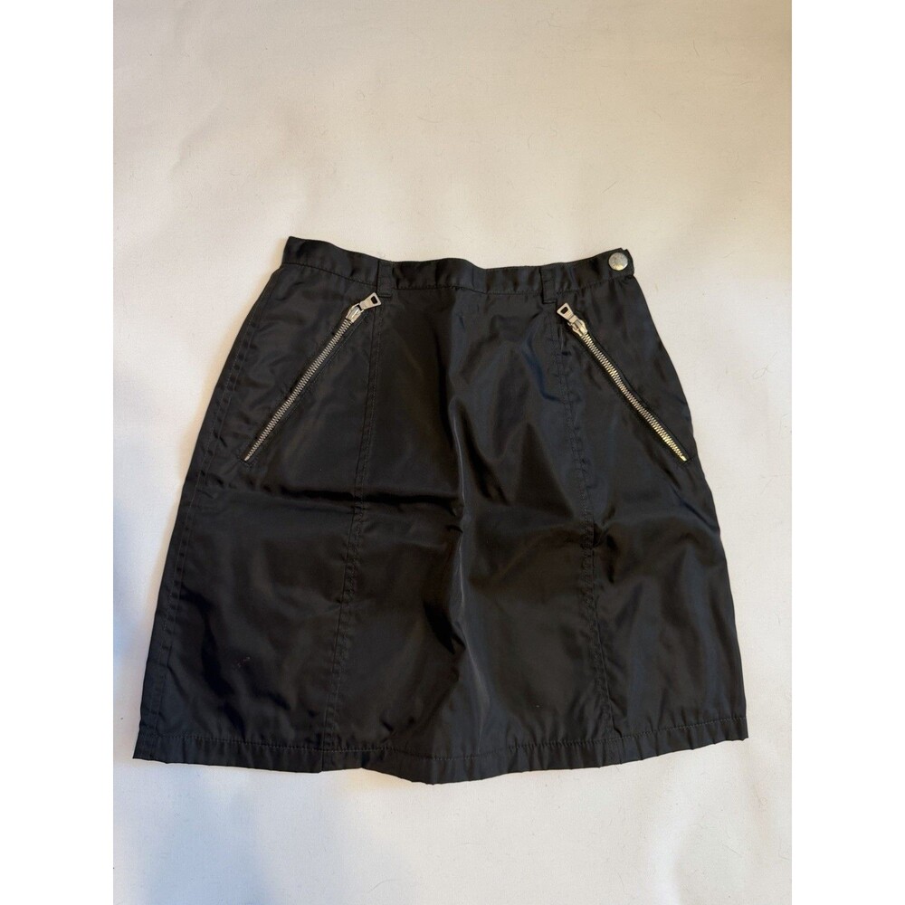 Prada Vintage Archive Fall 1994 Black Nylon Zipper Pocket Skirt Runway 90s. Sz S